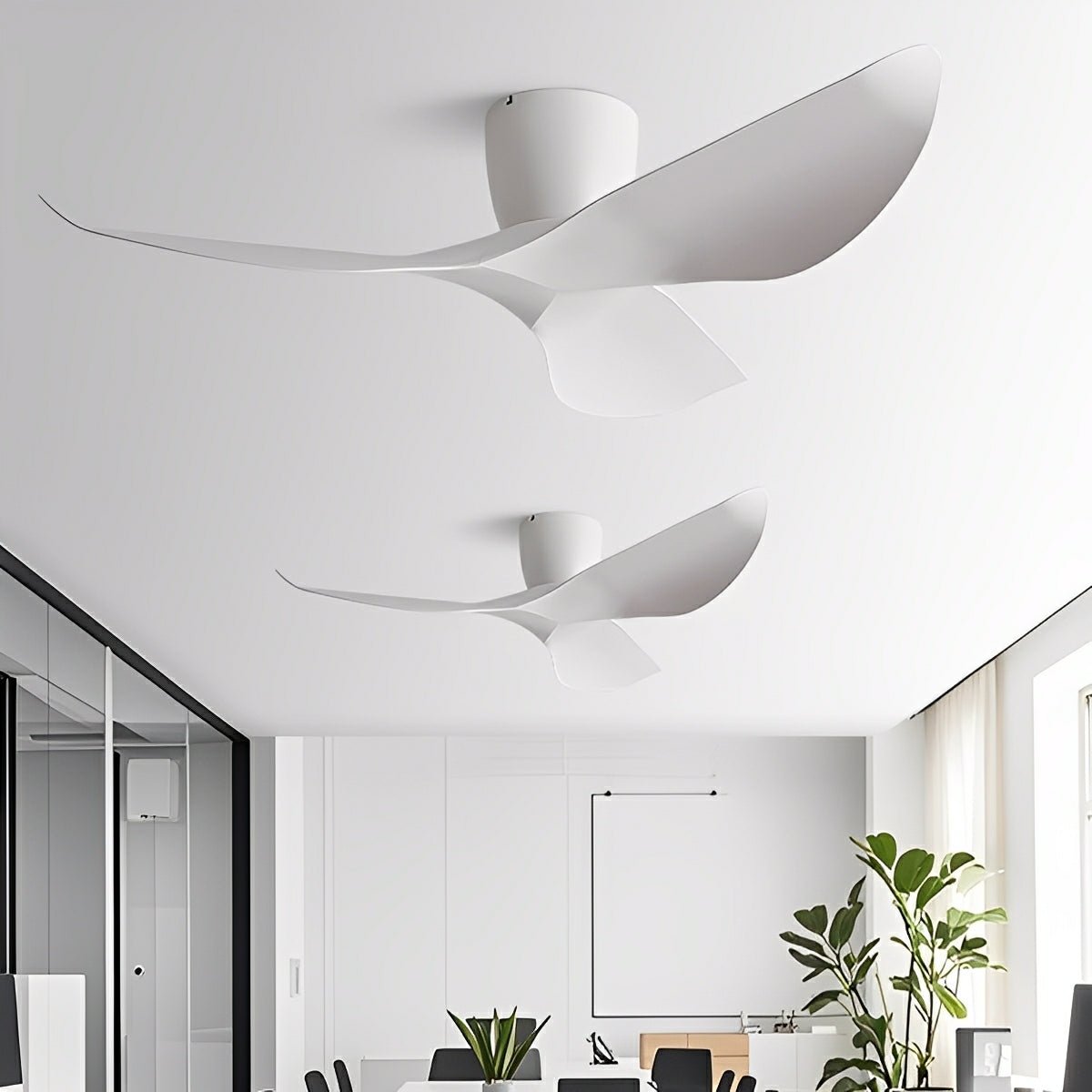 Modern 6-Speed DC Motor Ceiling Fan Reversible LED Bedroom Dining Room — 38 to 52 Inch White Black Walnut