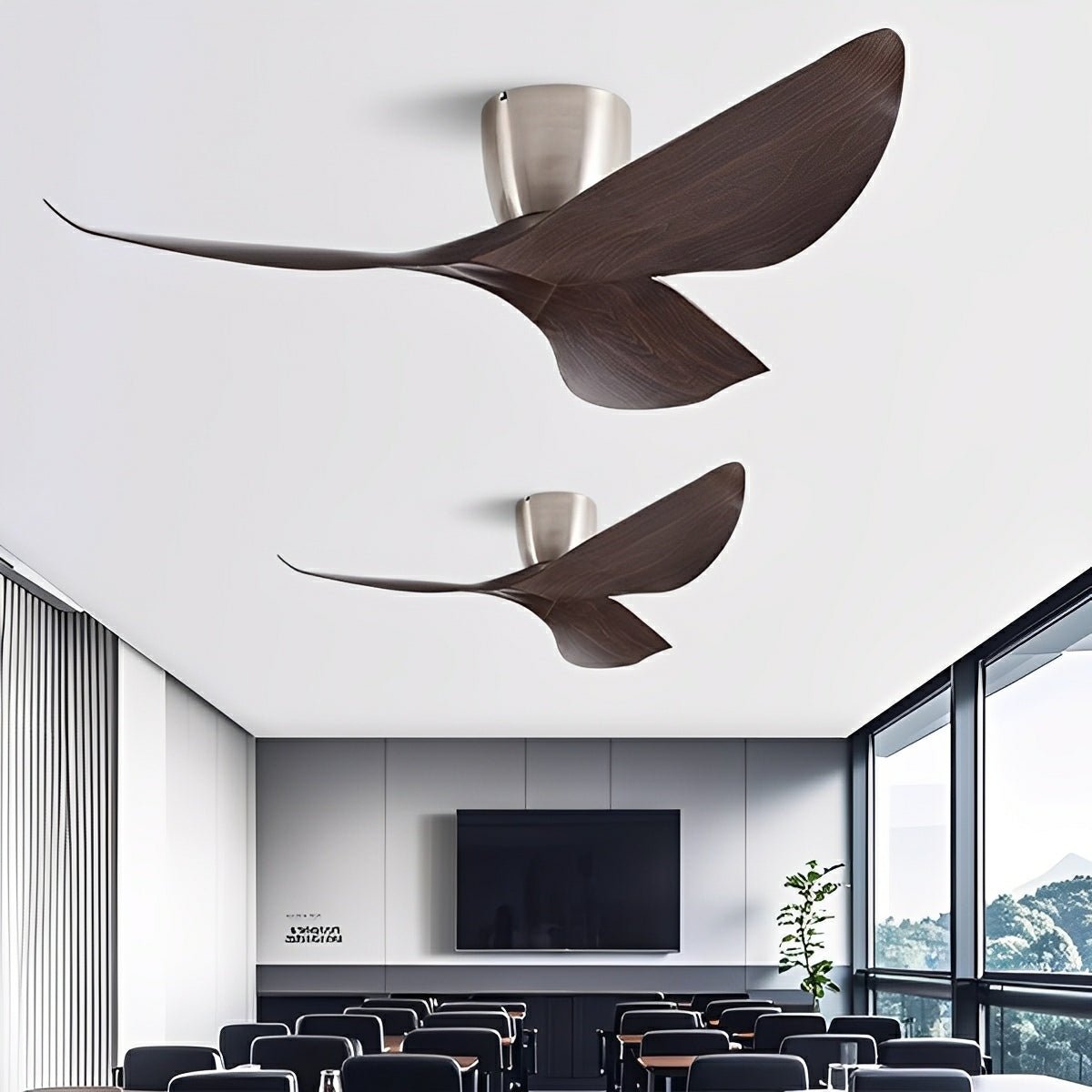 Modern 6-Speed DC Motor Ceiling Fan Reversible LED Bedroom Dining Room — 38 to 52 Inch White Black Walnut