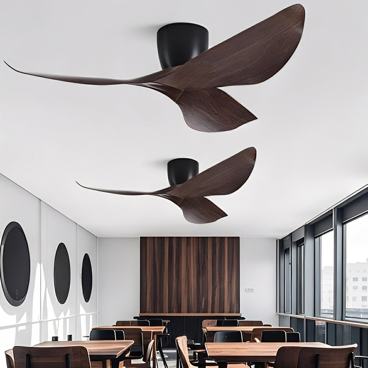 Modern 6-Speed DC Motor Ceiling Fan Reversible LED Bedroom Dining Room — 38 to 52 Inch White Black Walnut