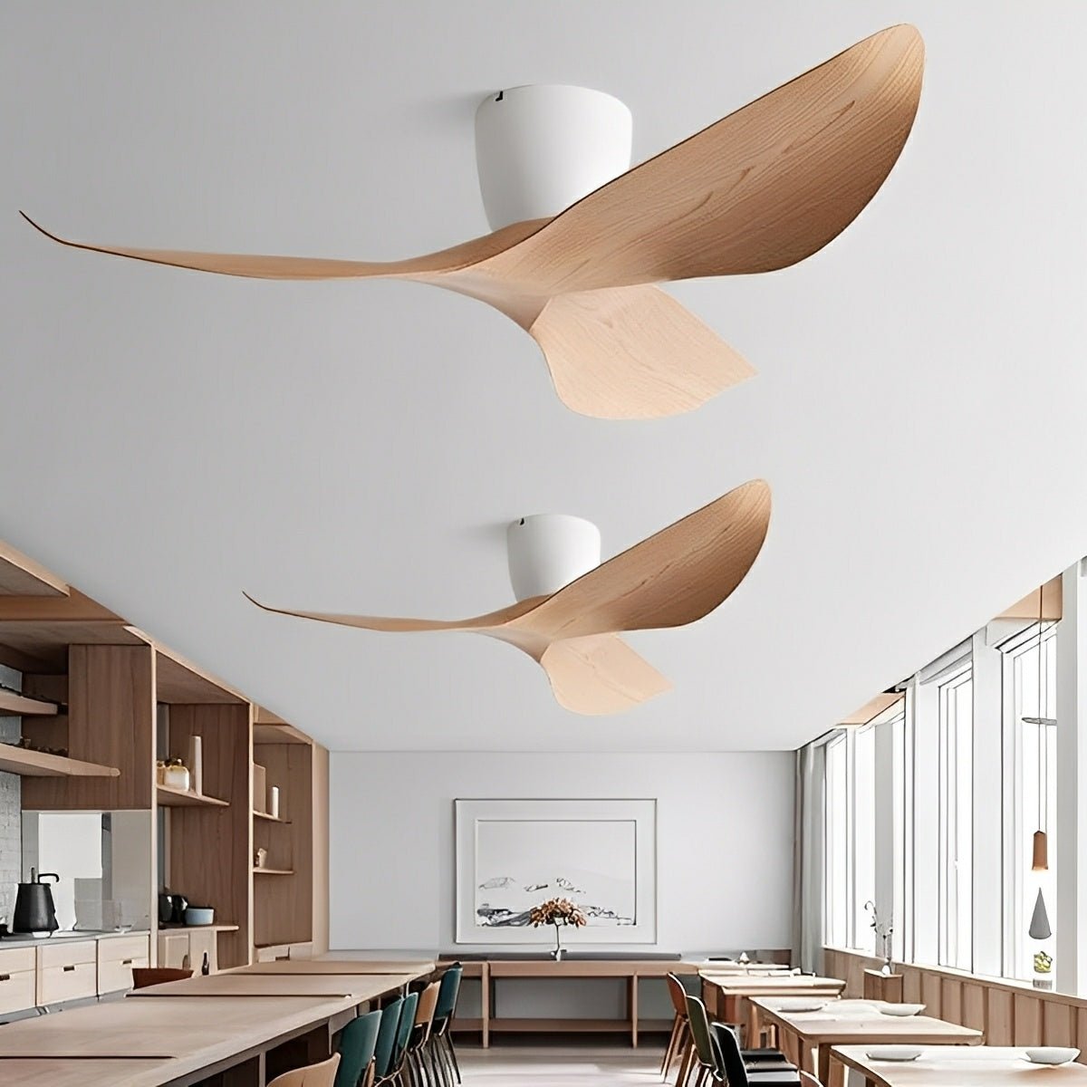 Modern 6-Speed DC Motor Ceiling Fan Reversible LED Bedroom Dining Room — 38 to 52 Inch White Black Walnut