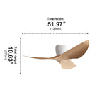 Modern 6-Speed DC Motor Ceiling Fan Reversible LED Bedroom Dining Room — 38 to 52 Inch White Black Walnut