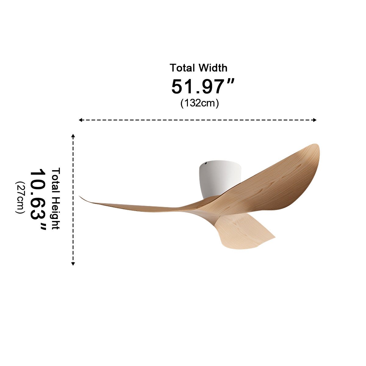 Modern 6-Speed DC Motor Ceiling Fan Reversible LED Bedroom Dining Room — 38 to 52 Inch White Black Walnut