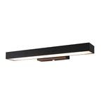 LED Linear Wall Light Outdoor Black Rectangle Motion Sensor Hardwired