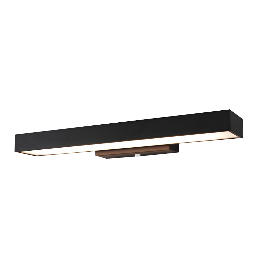 LED Linear Wall Light Outdoor Black Rectangle Motion Sensor Hardwired