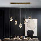 Modern Luxury Dimmable Brass Crystal Pendant Lights