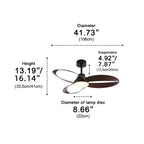 Modern Minimalist Geometric 6-Speed Ceiling Fan LED Light DC Motor Bedroom Living Room — 42 to 52 Inch