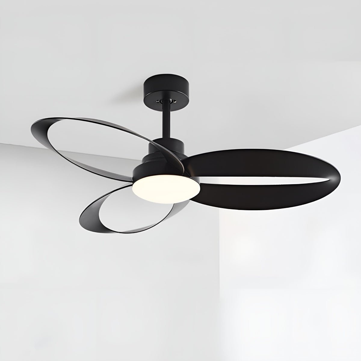Modern Minimalist Geometric 6-Speed Ceiling Fan LED Light DC Motor Bedroom Living Room — 42 to 52 Inch