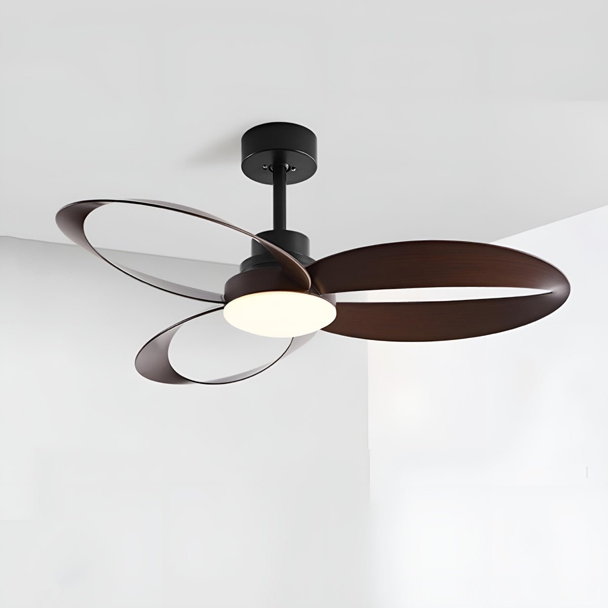 Modern Minimalist Geometric 6-Speed Ceiling Fan LED Light DC Motor Bedroom Living Room — 42 to 52 Inch