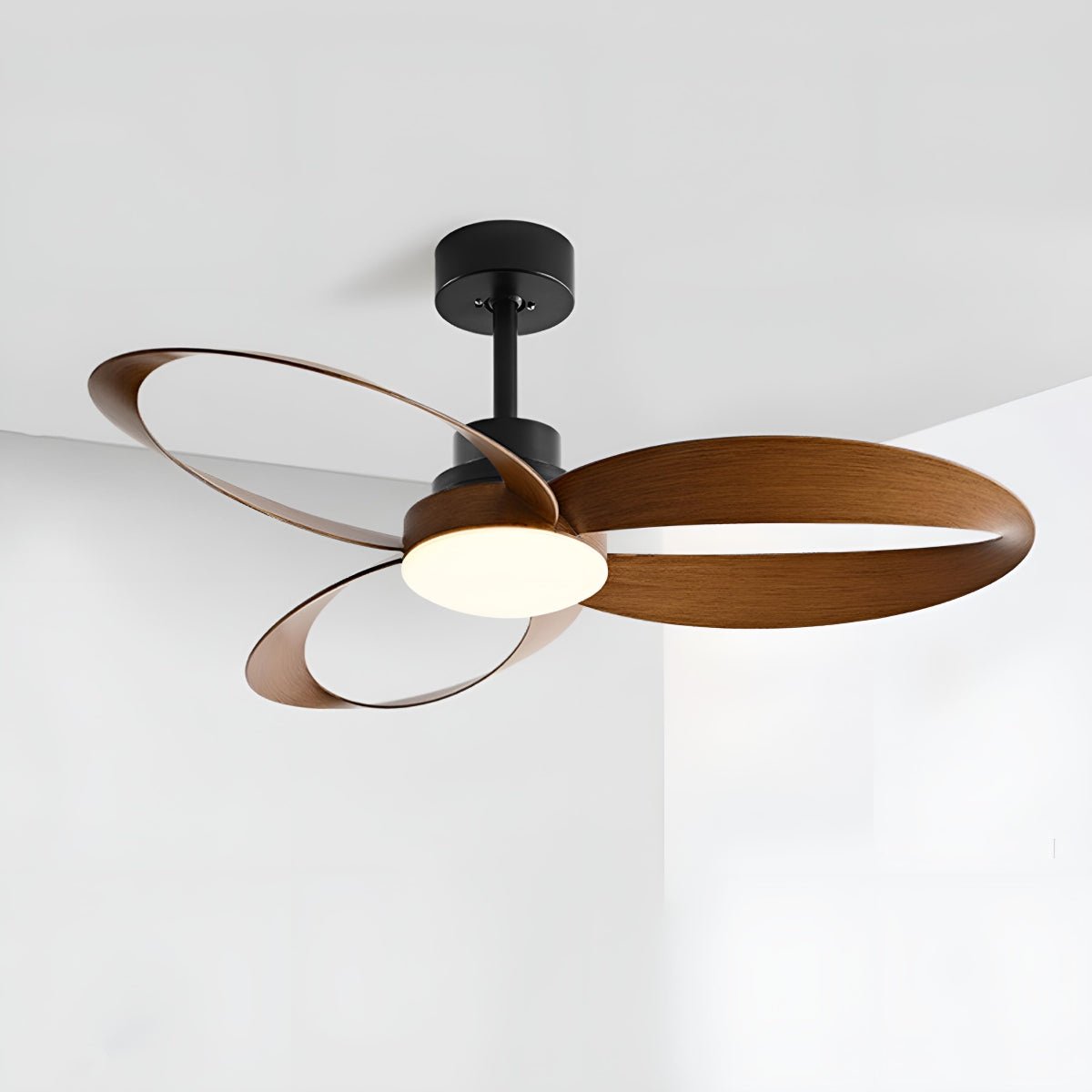 Modern Minimalist Geometric 6-Speed Ceiling Fan LED Light DC Motor Bedroom Living Room — 42 to 52 Inch