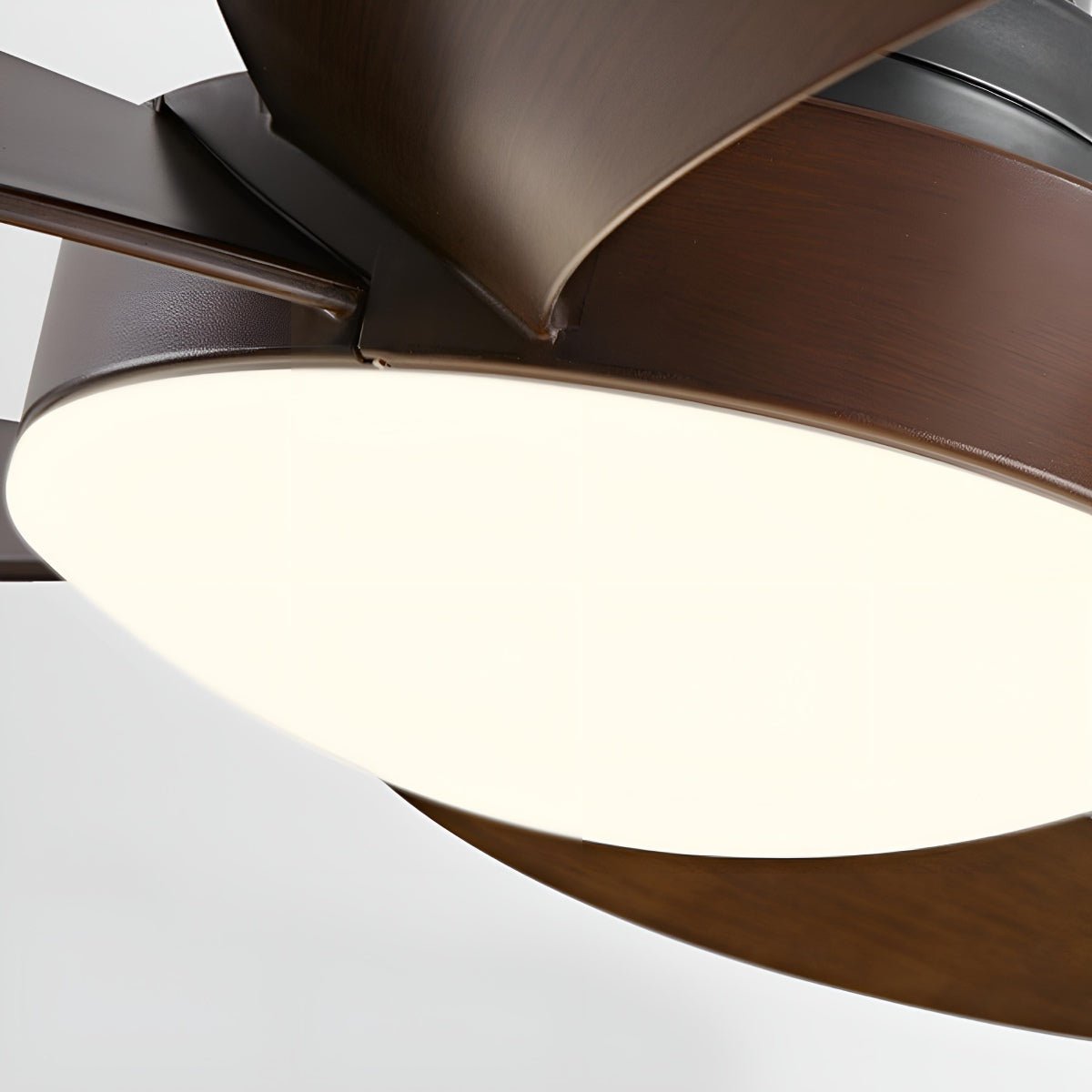 Modern Minimalist Geometric 6-Speed Ceiling Fan LED Light DC Motor Bedroom Living Room — 42 to 52 Inch