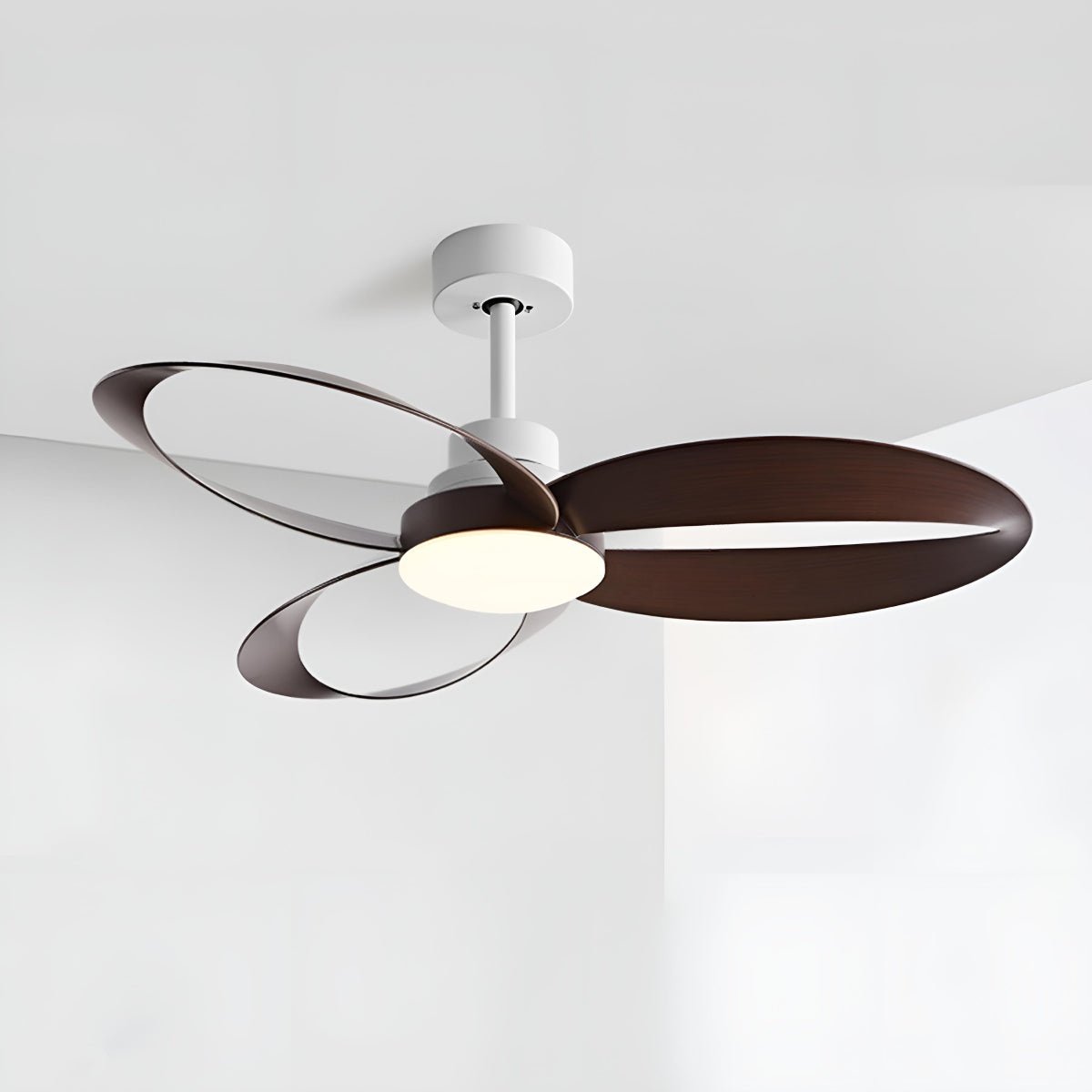 Modern Minimalist Geometric 6-Speed Ceiling Fan LED Light DC Motor Bedroom Living Room — 42 to 52 Inch