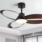 Modern Minimalist Geometric 6-Speed Ceiling Fan LED Light DC Motor Bedroom Living Room — 42 to 52 Inch