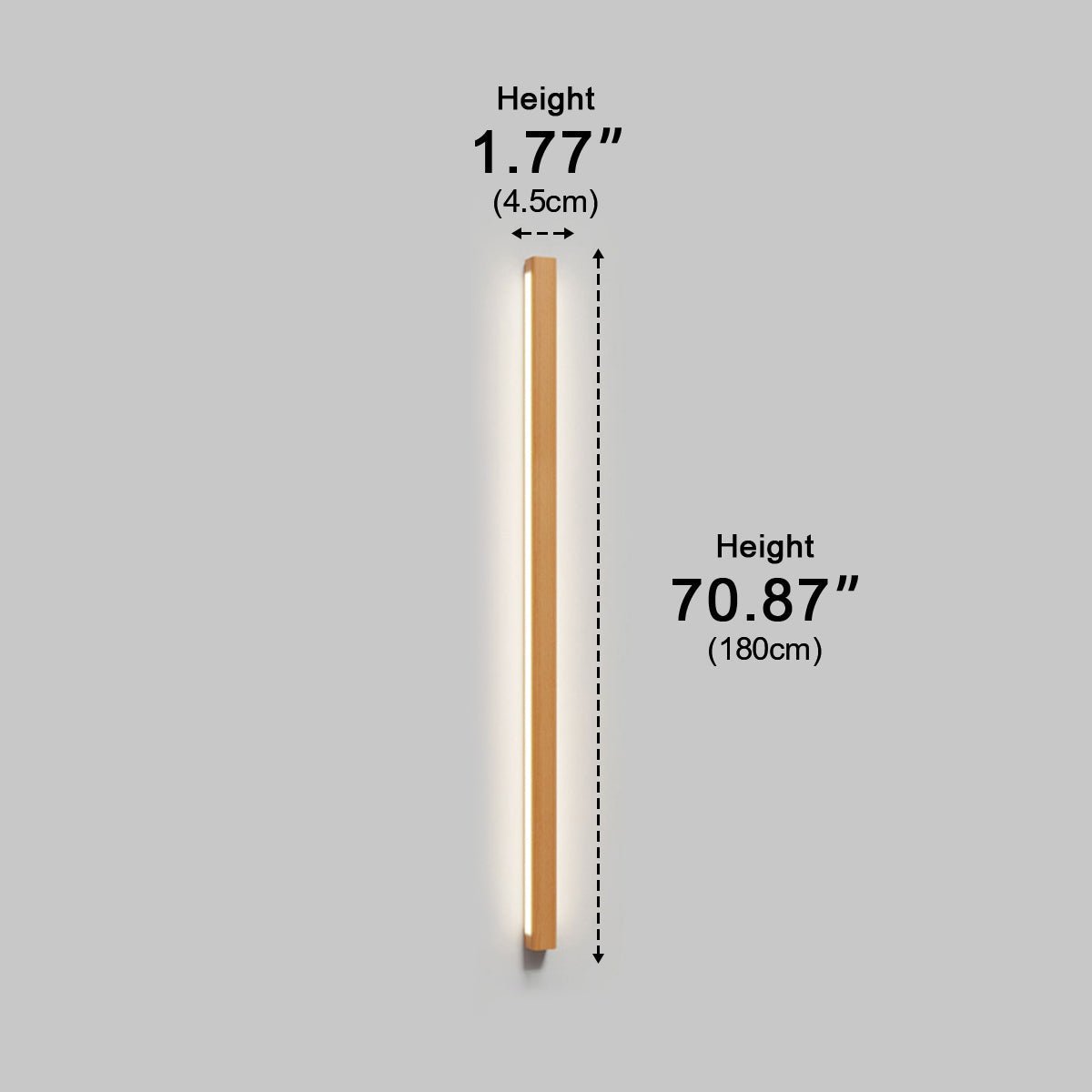 Modern Minimalist Wood Up & Down LED Long Strip Indoor Wall Sconce