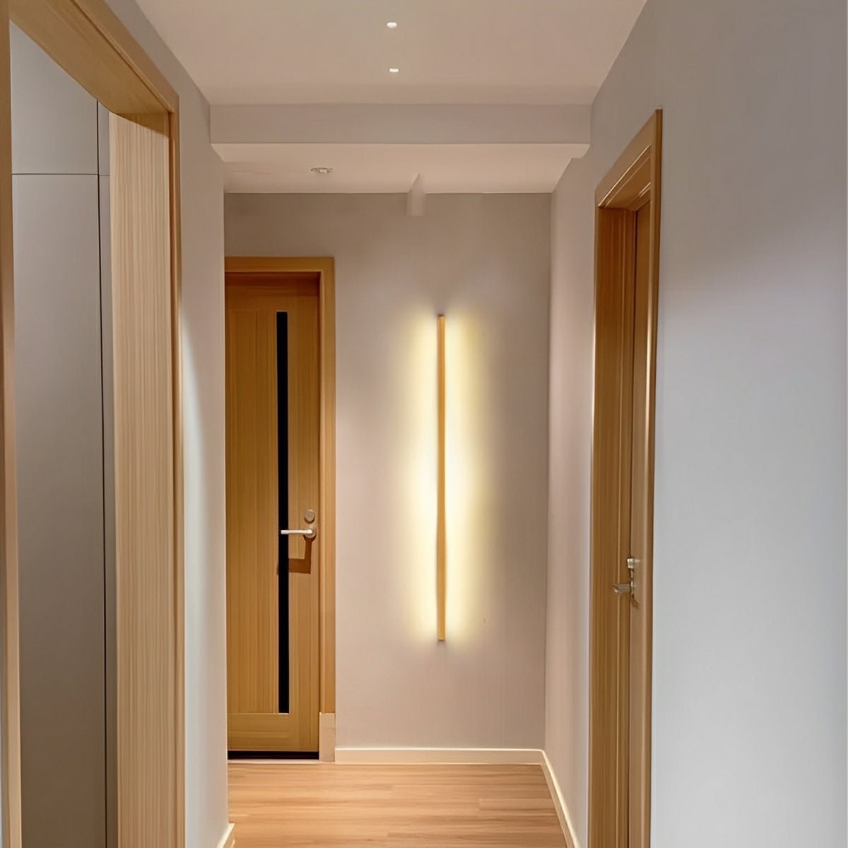 Modern Minimalist Wood Up & Down LED Long Strip Indoor Wall Sconce