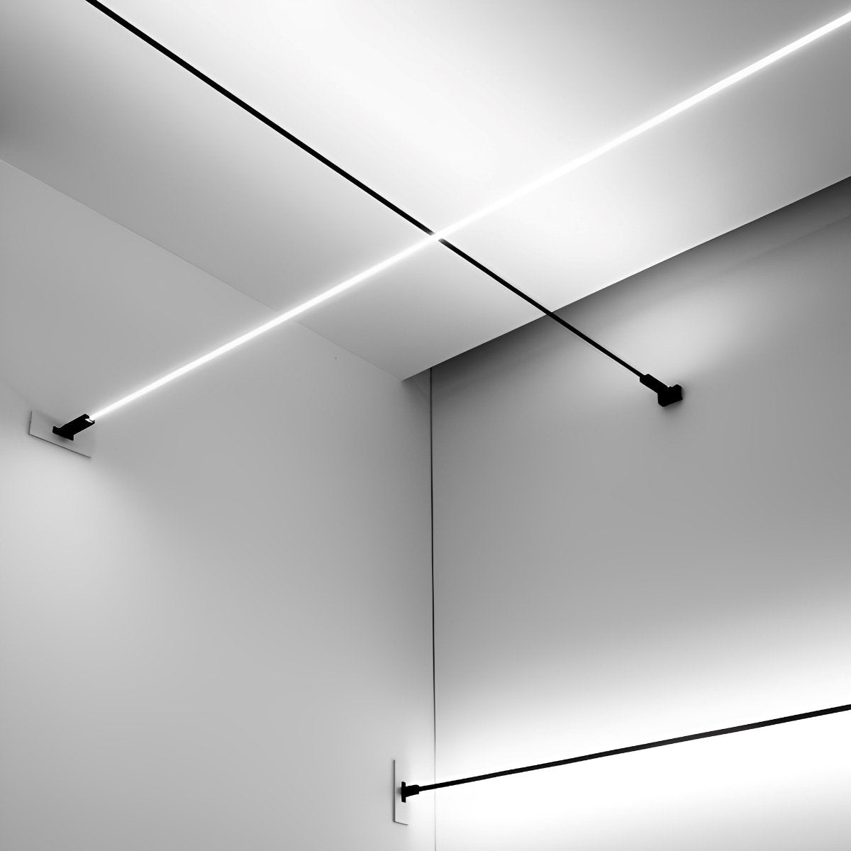 Rotatable LED Strip Linear Wall Light Dimmable Indoor Bedroom Living Room — Black White 13 to 33 Ft