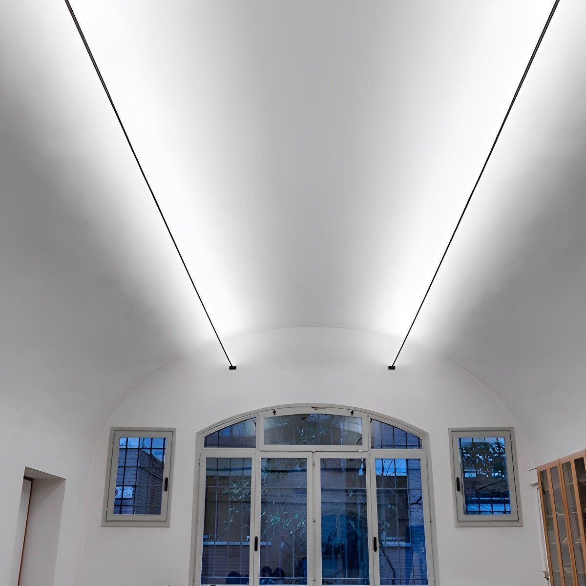 Rotatable LED strip linear wall light dimmable indoor bedroom living room — black white 13 to 33 ft