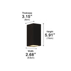 Modern Square Outdoor Waterproof Wall Washer Double Light