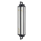 Outdoor Linear Alabaster LED Wall Sconce Waterproof Black IP65 Porch Entrance
