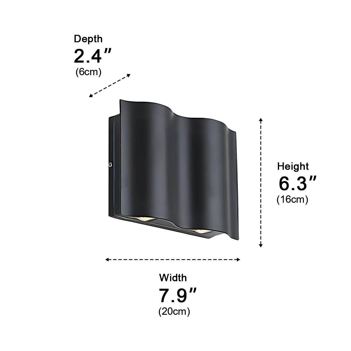 Water Wave Up-Down Outdoor Wall Light LED Die-Cast Aluminum IP65 Hardwired — Singles to 8-Pack