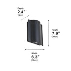 Water Wave Up-Down Outdoor Wall Light LED Die-Cast Aluminum IP65 Hardwired — Singles to 8-Pack