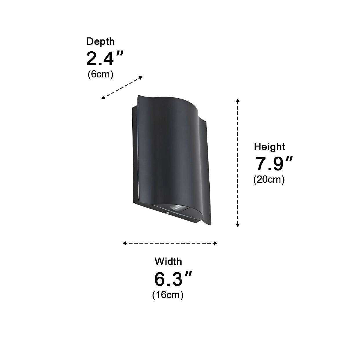 Water Wave Up-Down Outdoor Wall Light LED Die-Cast Aluminum IP65 Hardwired — Singles to 8-Pack