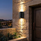Water Wave Up-Down Outdoor Wall Light LED Die-Cast Aluminum IP65 Hardwired — Singles to 8-Pack