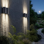 Water Wave Up-Down Outdoor Wall Light LED Die-Cast Aluminum IP65 Hardwired — Singles to 8-Pack
