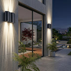 Water Wave Up-Down Outdoor Wall Light LED Die-Cast Aluminum IP65 Hardwired — Singles to 8-Pack