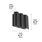 Water Wave Up-Down Outdoor Wall Light LED Die-Cast Aluminum IP65 Hardwired — Singles to 8-Pack