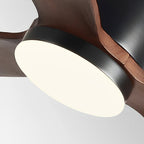 Modern Wood Grain Reverse 6-Speed Inverter Ceiling Fan Light