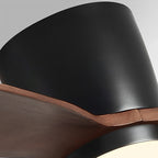 Modern Wood Grain Reverse 6-Speed Inverter Ceiling Fan Light