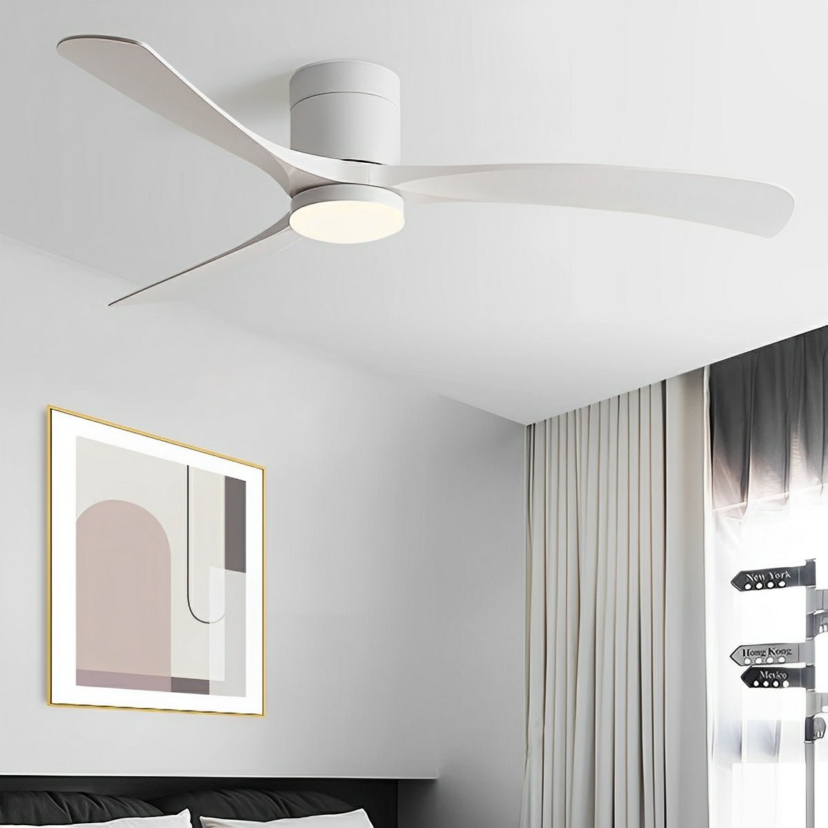 6-Speed DC Motor Ceiling Fan LED Light Reversible Nordic Bedroom Living Room — 38 to 56 Inch