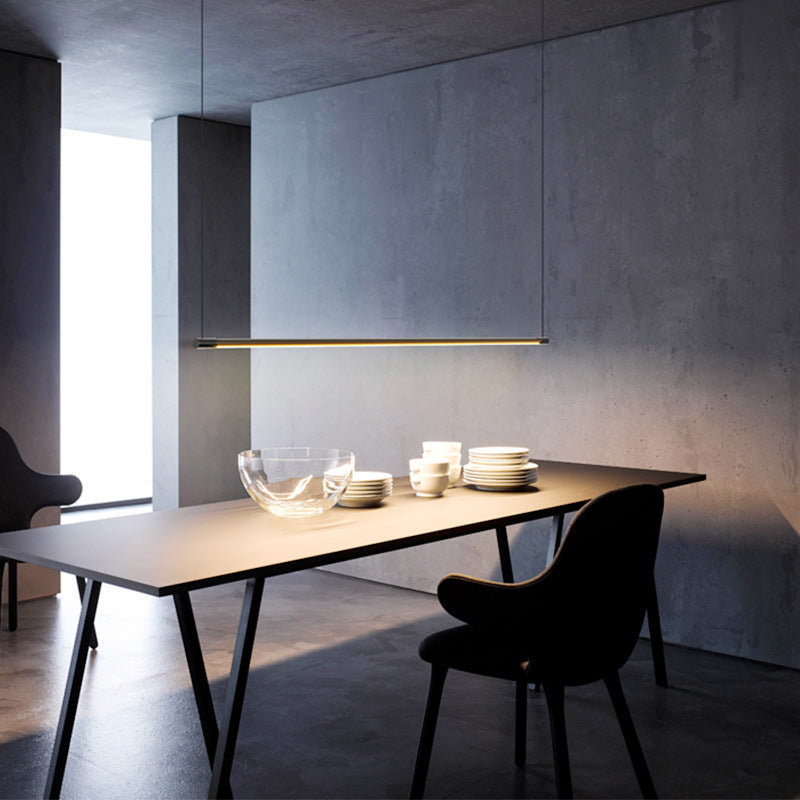 Zynar Minimalist Linear Pendant Light, Black