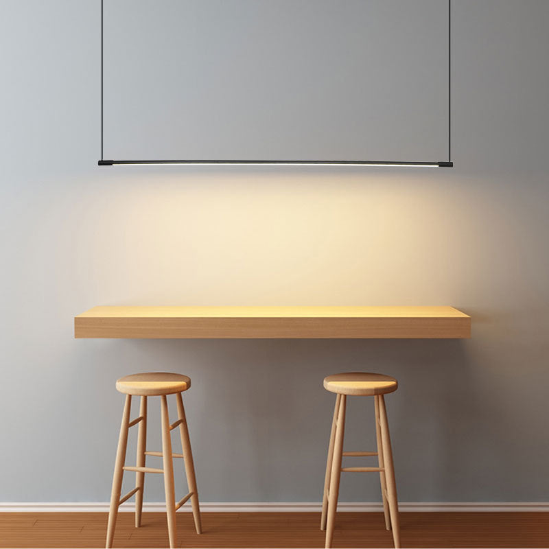 Zynar Minimalist Linear Pendant Light, Black