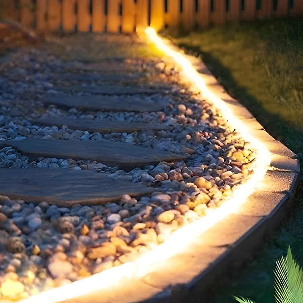 Outdoor Embedded LED Strip Lights Waterproof Recessed Stair Tread Lighting — 10 to 33 Ft