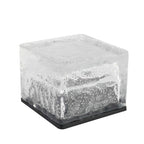 Solar Ice Cube Step Lights Modern Crystal Glass Outdoor Walkway Garden — Sets of 4 to 15