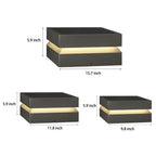 Solar Deck Post Cap Lights Modern Square Black Stainless Steel Waterproof — Singles to Sets of 8