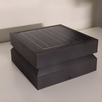 Solar Deck Post Cap Lights Modern Square Black Stainless Steel Waterproof — Singles to Sets of 8