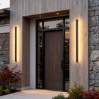 Outdoor Strip Wall Light Black Linear LED Integrated Hardwired Modern