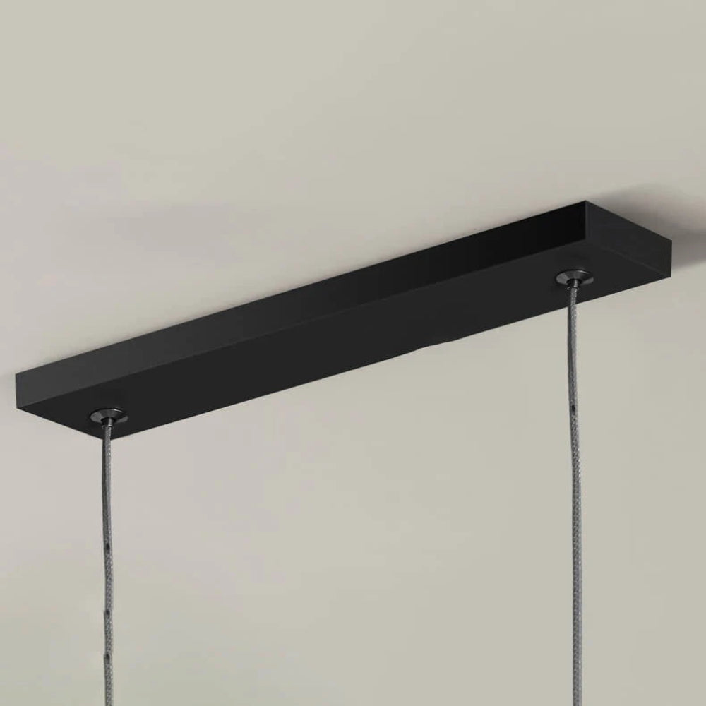 Clen Modern Linear Pendant Light Double Frame, Black/Gold