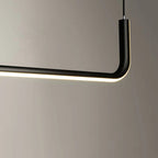 Clen Modern Linear Pendant Light Double Frame, Black/Gold
