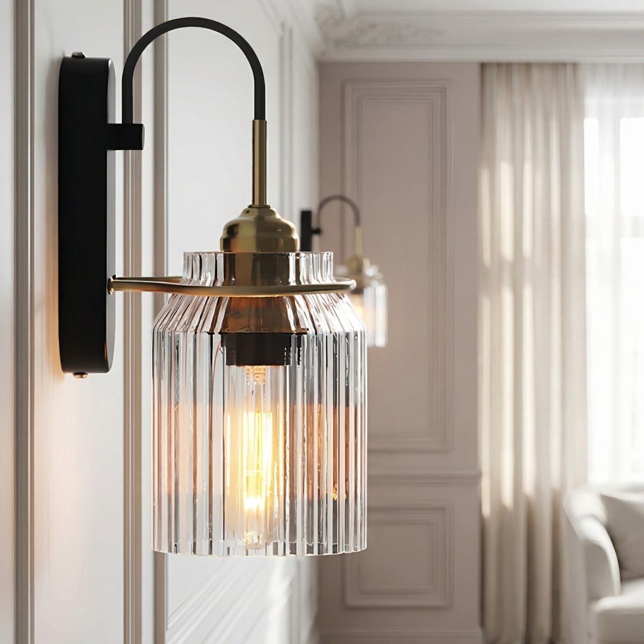Industrial Glass Funnel Wall Lamp Vintage Charm Living Room Bar Cafe