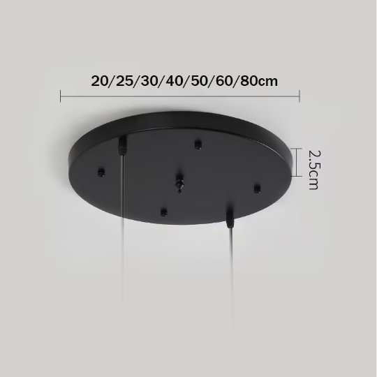 Ceiling Canopy Base for Pendant Lights DIY Multi-Hole Black White Gold — 3 to 5 Holes Round Straight