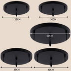 Ceiling Canopy Base for Pendant Lights DIY Multi-Hole Black White Gold — 3 to 5 Holes Round Straight