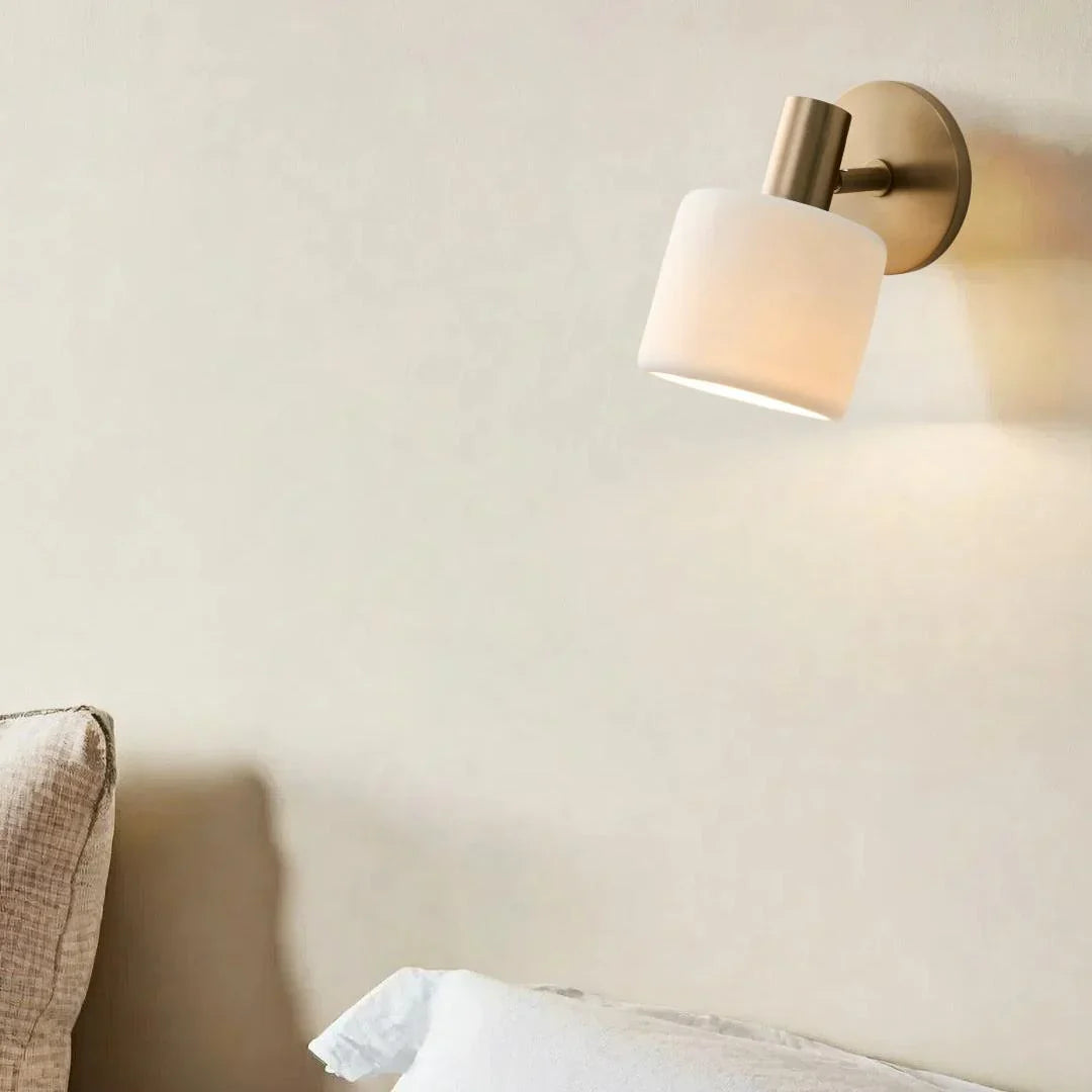 Modern Porcelain LED Wall Sconce Minimalist Bathroom Bedroom Hallway — Style A Style B