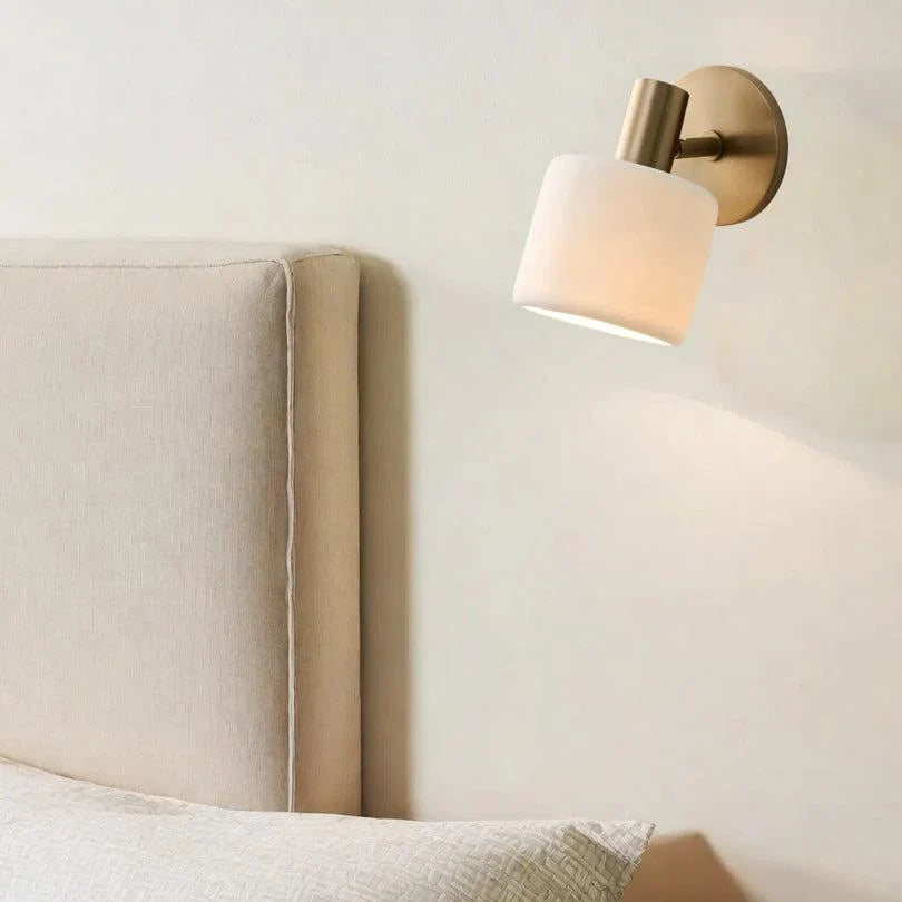 Modern Porcelain LED Wall Sconce Minimalist Bathroom Bedroom Hallway — Style A Style B