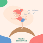 Large Wooden Balance Board (With Coloured Felt)