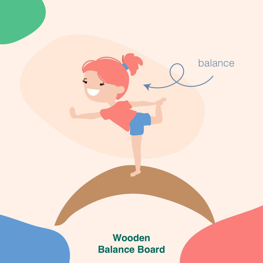 Large Wooden Balance Board (With Coloured Felt)