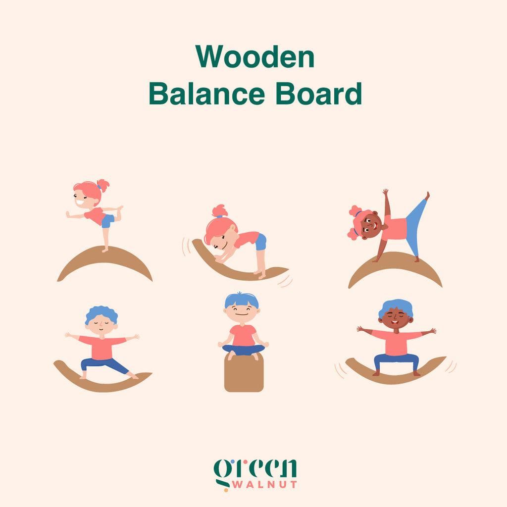 Large Wooden Balance Board (With Coloured Felt)