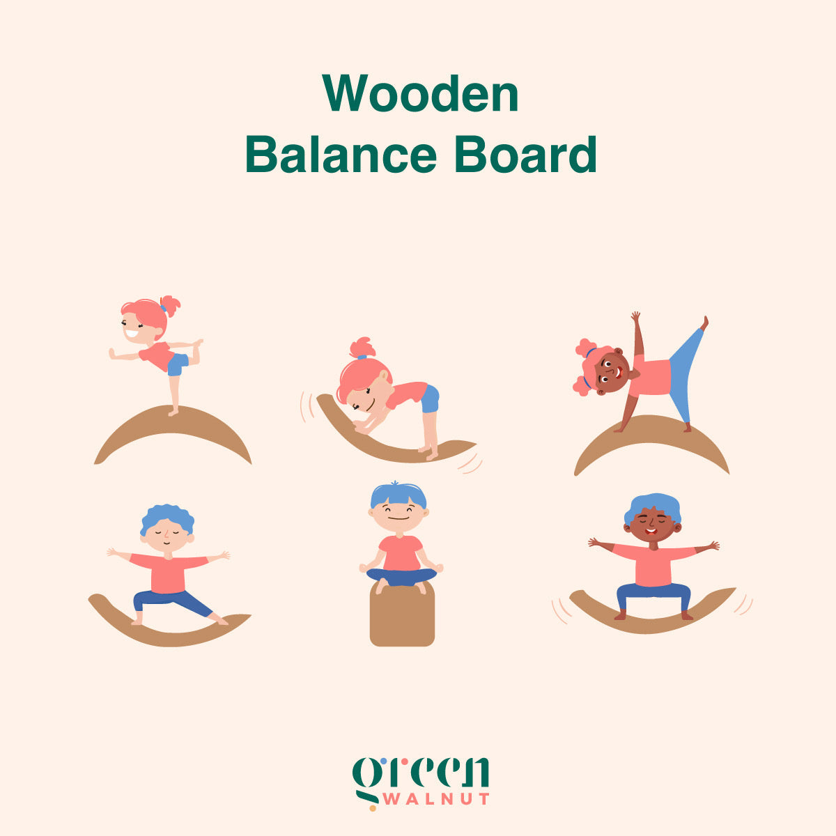 Large Wooden Balance Board (With Coloured Felt)